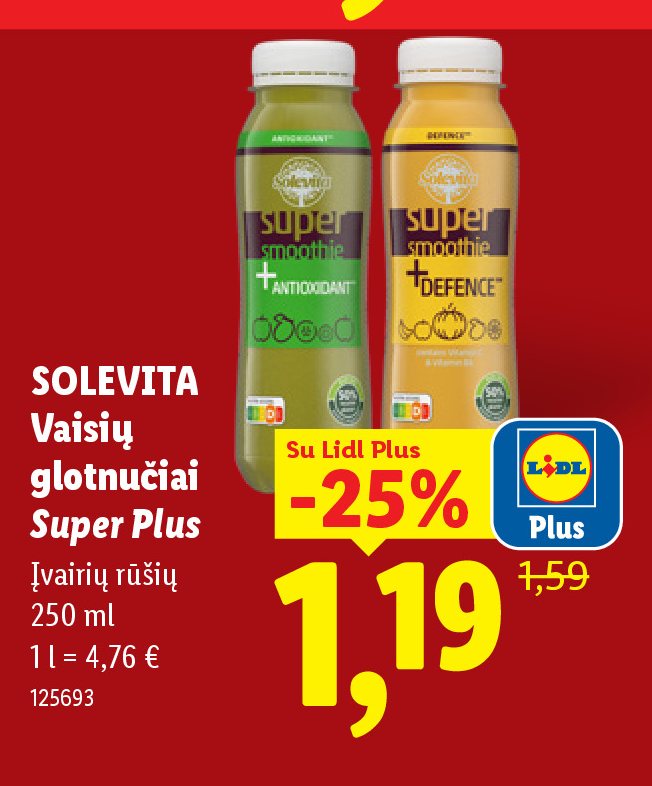 SOLEVITA Vaisių glotnučiai Super Plus, 250 ml