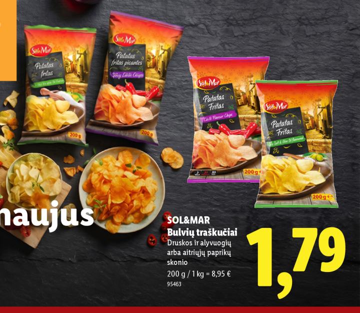 SOL&MAR Bulvių traškučiai, 200 g