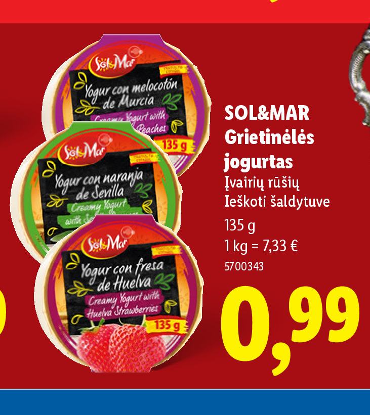 SOL&MAR Grietinelės jogurtas, 135 g