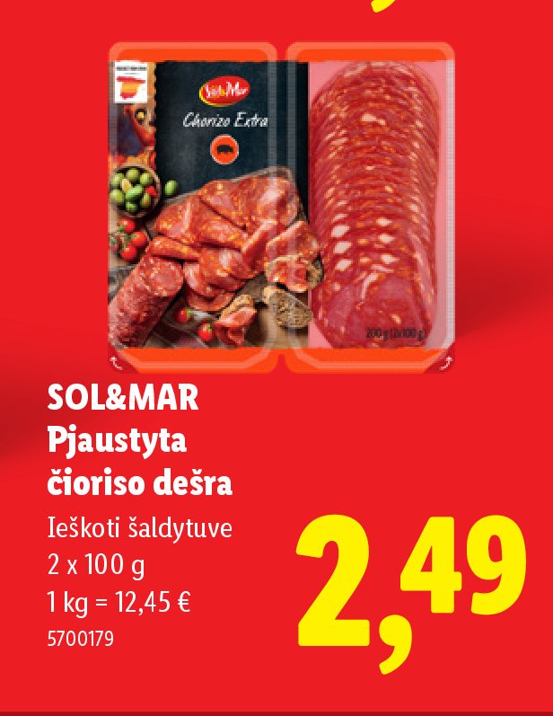 SOL&MAR Pjaustyta čioriso dešra, 2 x 100 g