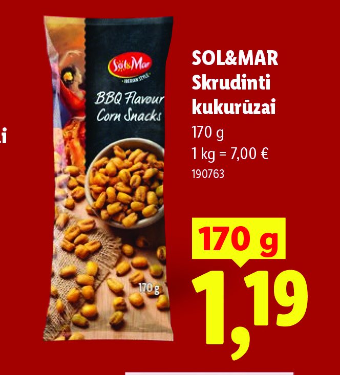 SOL&MAR Skrudinti kukurūzai, 170 g