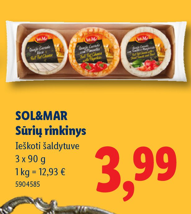 SOL&MAR Sūrių rinkinys, 3 x 90 g