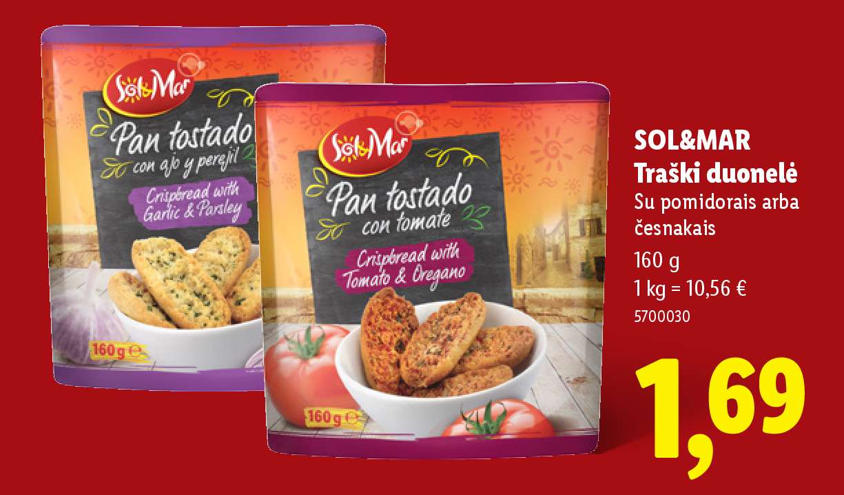 SOL&MAR Traški duonelė, 160 g