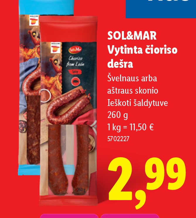 SOL&MAR Vytinta čioriso dešra, 260 g