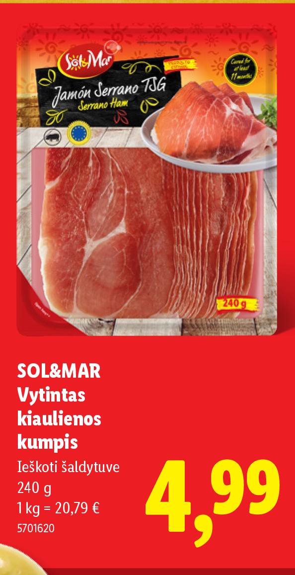 SOL&MAR Vytintas kiaulienos kumpis, 240 g