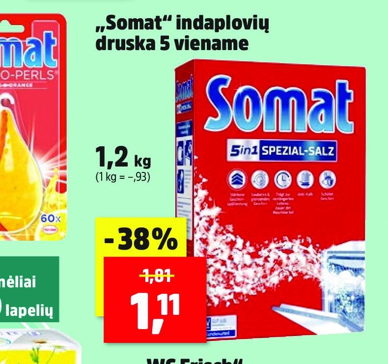 „Somat“ indaplovių druska 5 viename, 1.2 kg