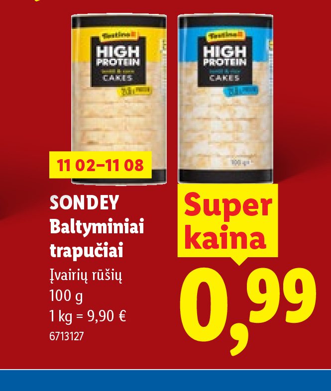 SONDEY Baltyminiai trapučiai, 100 g