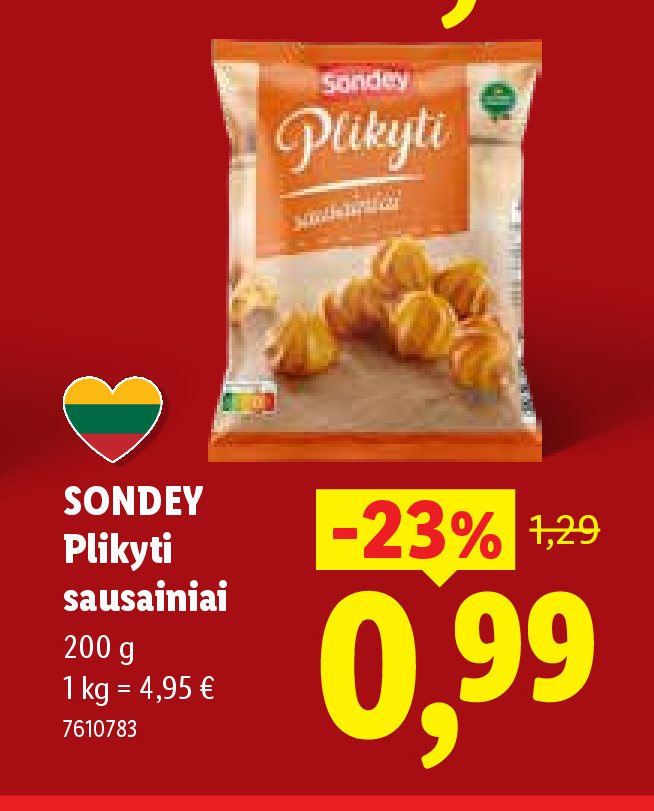 SONDEY Plikyti sausainiai, 200 g