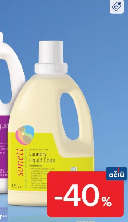Sonett Laundry Liquid Color Mint & Lemon, 1.5 l