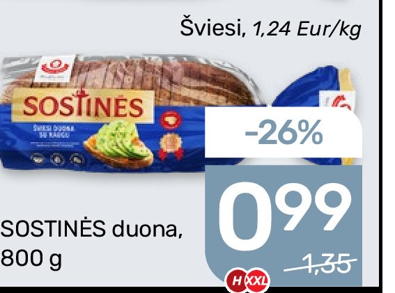 SOSTINĖS duona, 800 g