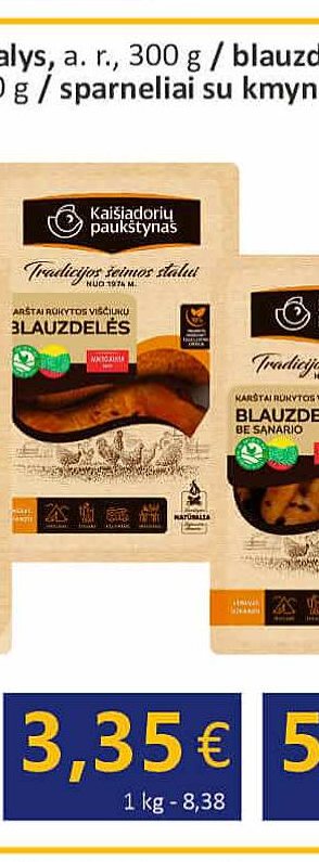 sparnelių peteliai su kminais, 300 g