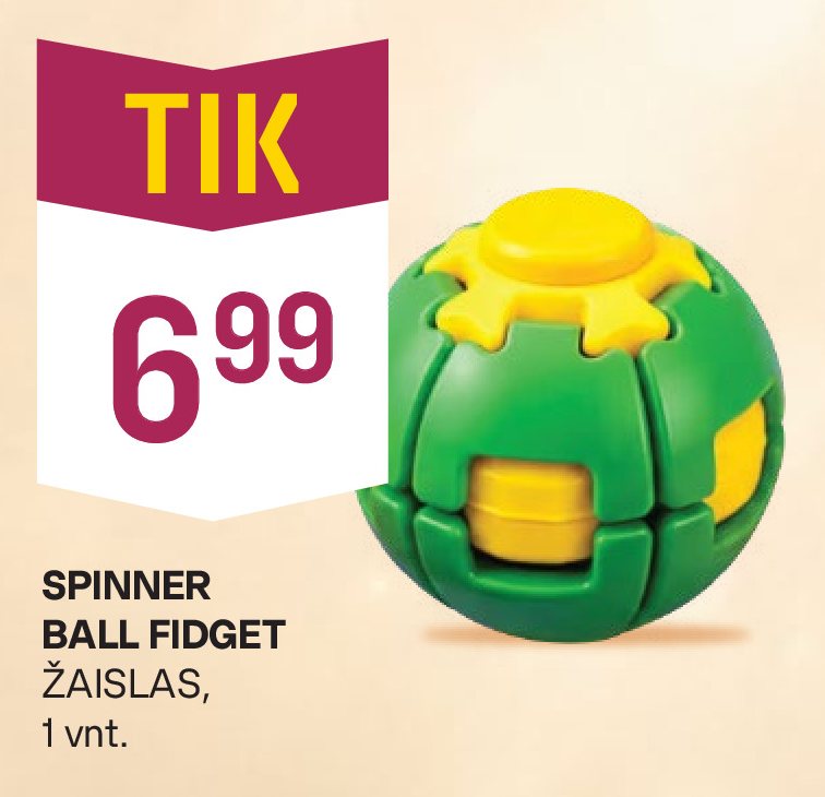 SPINNER BALL FIDGET ŽAISLAS, 1 vnt