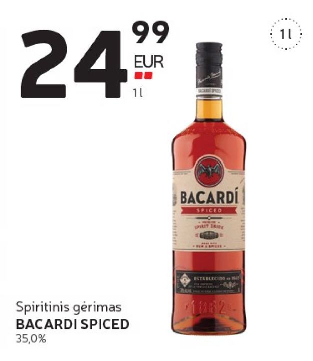 Spiritinis gėrimas BACARDI SPICED