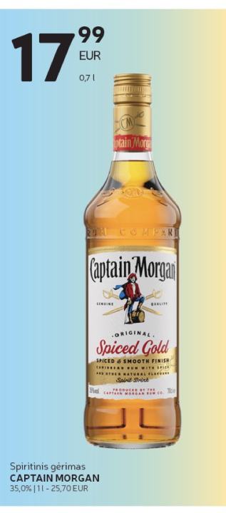 Spiritinis gėrimas CAPTAIN MORGAN, 0.7 l