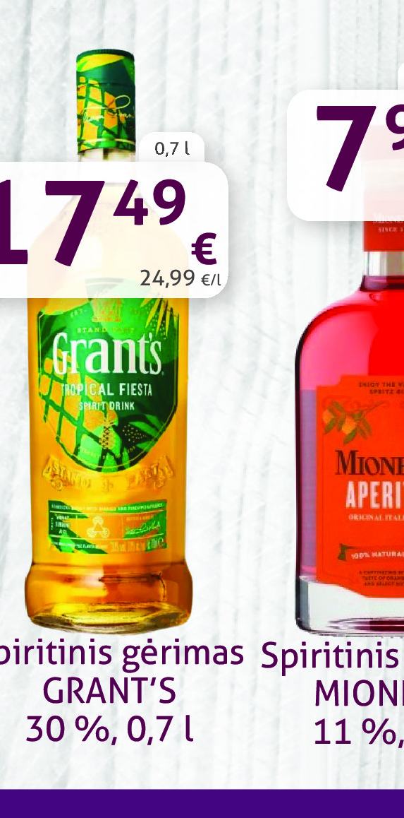 Spiritinis gėrimas GRANT'S, 0.7 l