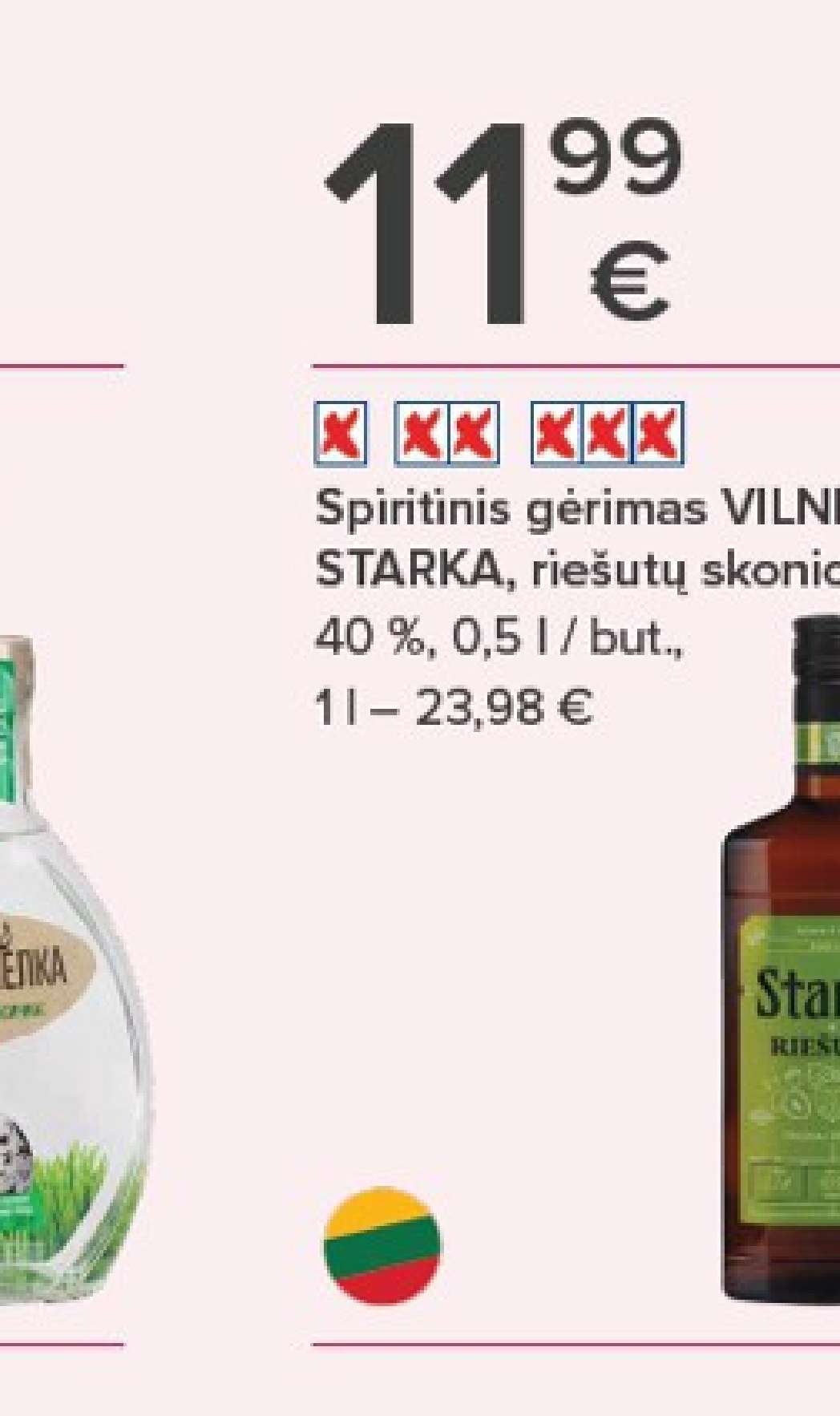 Spiritinis gėrimas VILNIAUS STARKA, 0.5 l