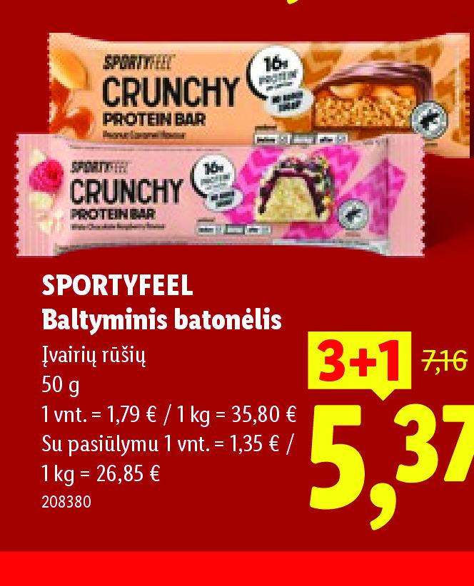 SPORTYFEEL Baltyminis batonėlis, 50 g