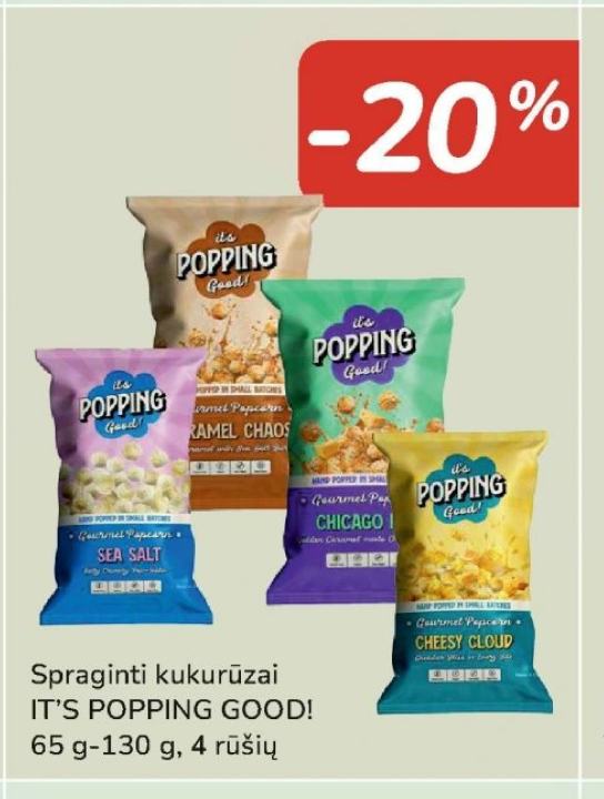 Spraginti kukurūzai IT'S POPPING GOOD!, 65 g-130 g