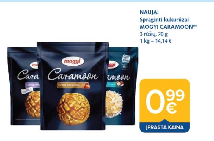 Spraginti kukurūzai MOGYI CARAMOON, 70 g