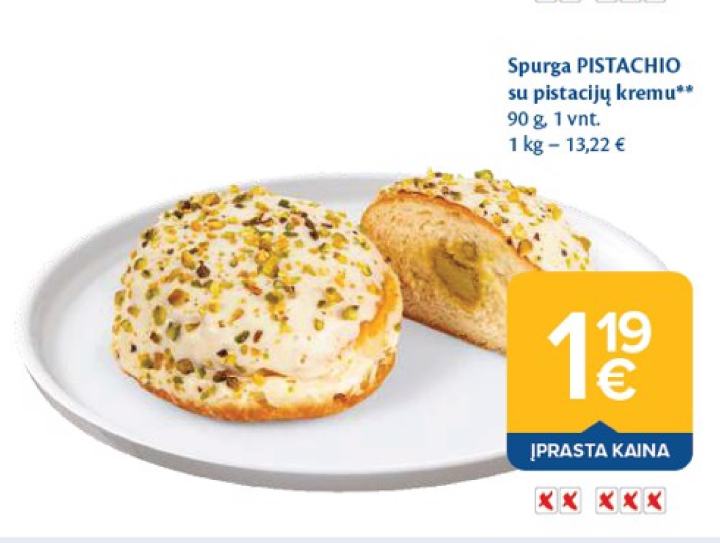 Spurga PISTACHIO su pistacijų kremu, 90 g