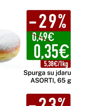 Spurga su įdaru ASORTI, 65 g