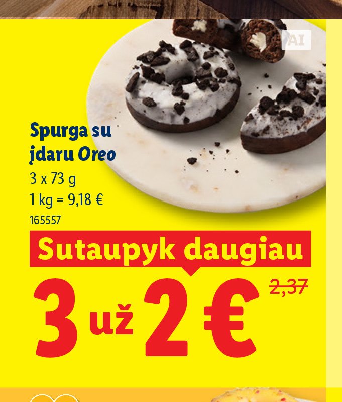 Spurga su įdaru Oreo, 3 x 73 g