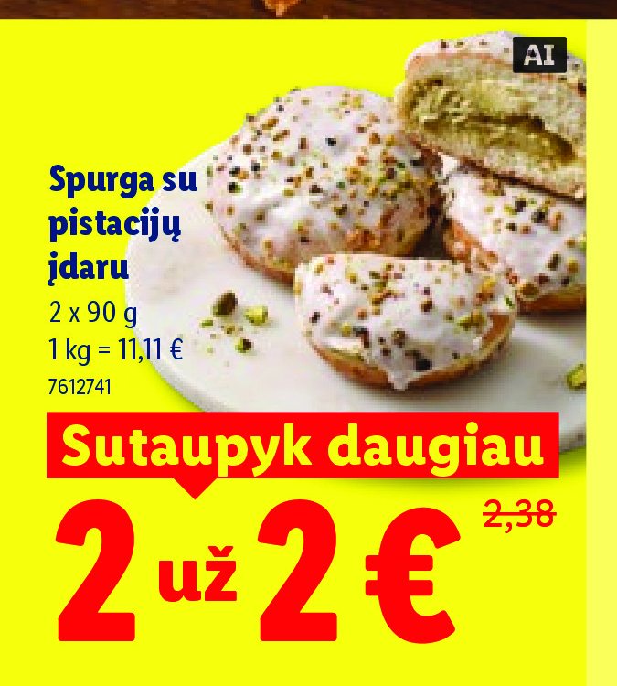 Spurga su pistacijų įdaru, 2 x 90 g