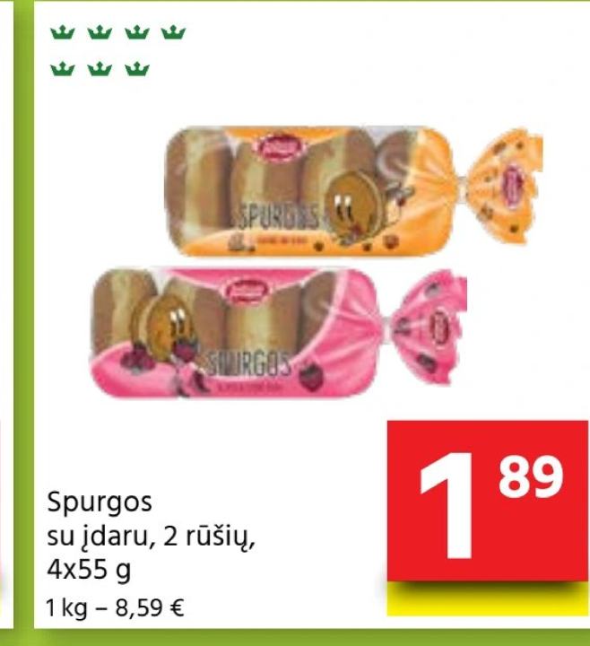 Spurgos su įdaru, 4 x 55 g
