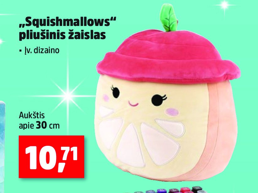 „Squishmallows“ pliušinis žaislas, 30 cm