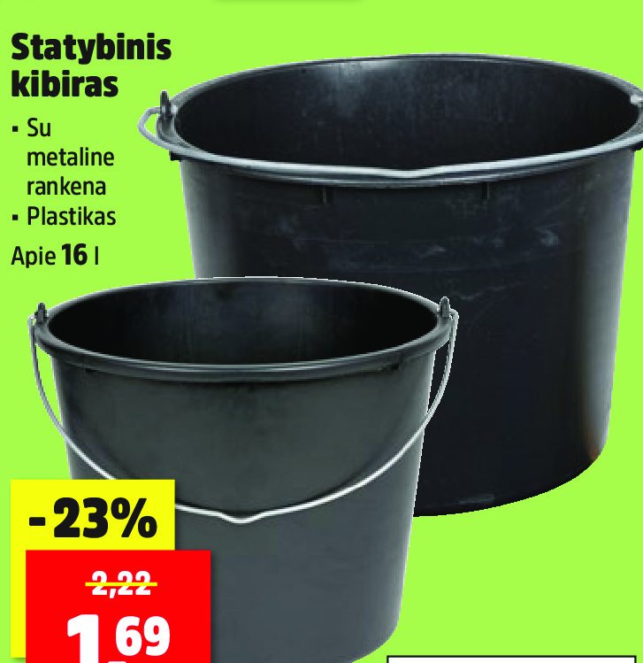 Statybinis kibiras, 16 l