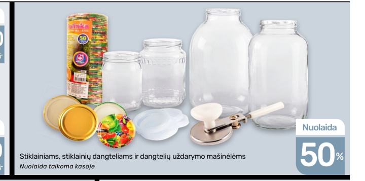 Stiklainiams, stiklainių dangteliams ir dangtelių uždarymo mašinėlėms