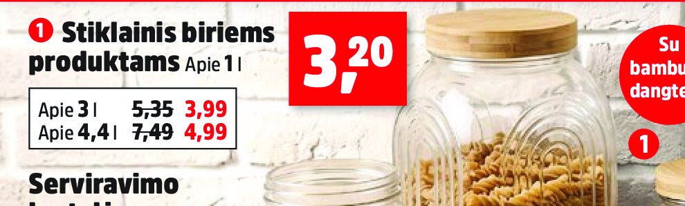 Stiklainis biriems produktams, 1 l