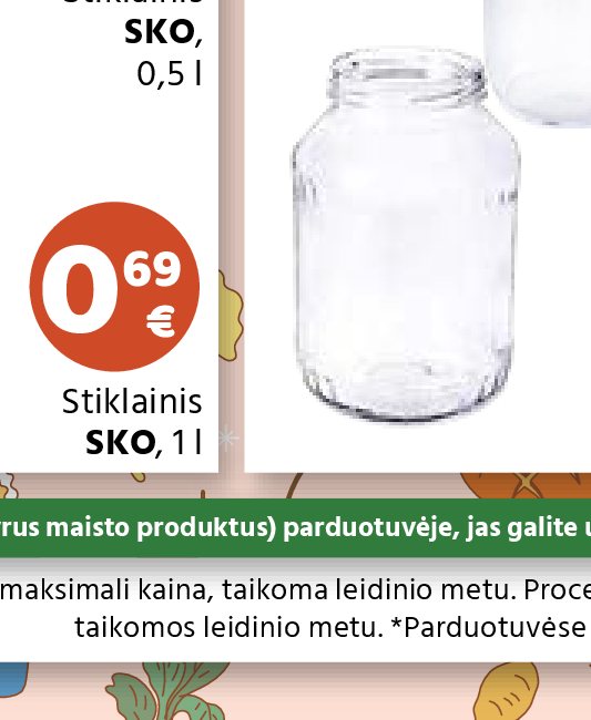 Stiklainis SKO, 1 l