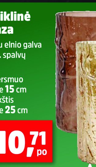 Stiklinė vaza, 15 cm