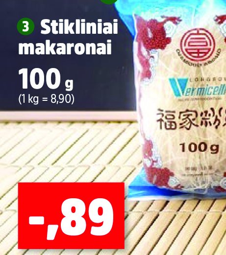 Stikliniai makaronai, 100 g