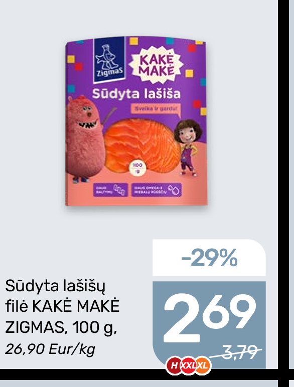 Sūdyta lašišų filė KAKĖ MAKĖ ZIGMAS, 100 g