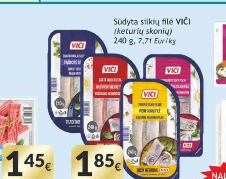 Sūdyta silkių filė VIČI, 240 g
