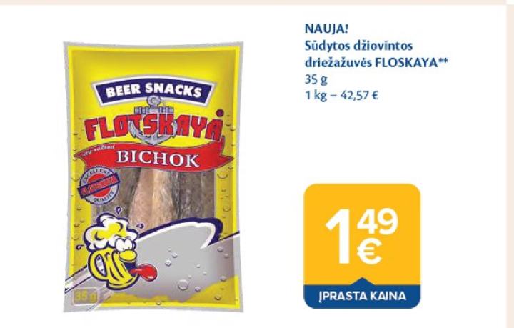Sūdytos džiovintos driežažuvės FLOSKAYA, 35 g