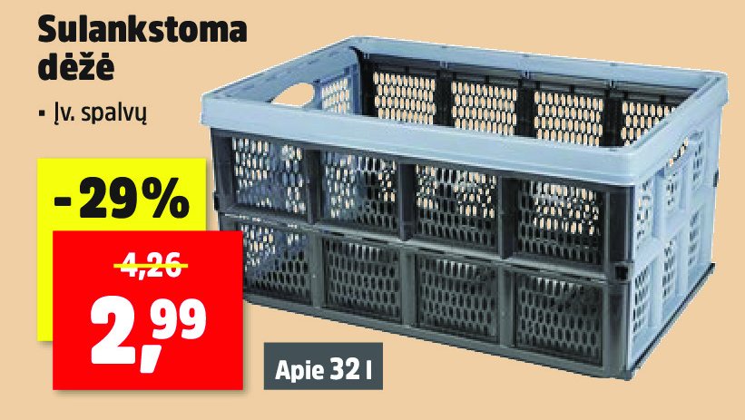 Sulankstoma dėžė, 32 l