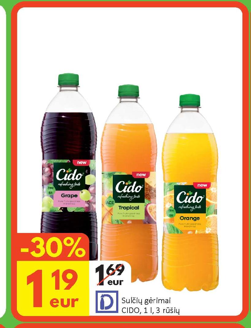 Sulčių gėrimai CIDO, 1 l