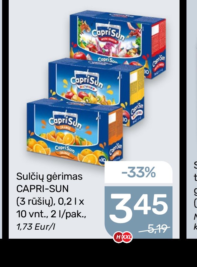 Sulčių gėrimas CAPRI-SUN, 0.2 l