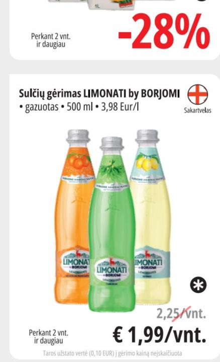 Sulčių gėrimas LIMONATI by BORJOMI, 500 ml