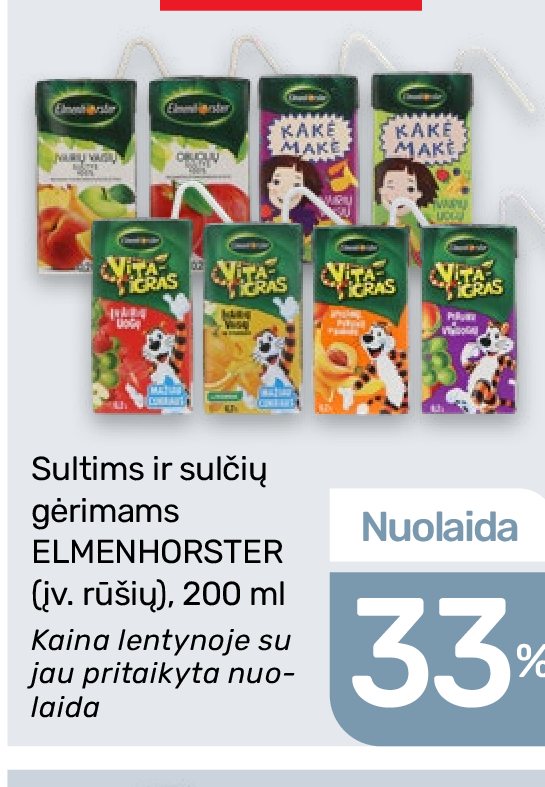 Sultims ir sulčių gėrimams ELMENHORSTER, 200 ml