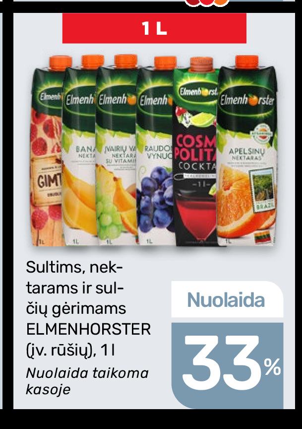 Sultims, nektarams ir sulčių gėrimams ELMENHORSTER, 1 l
