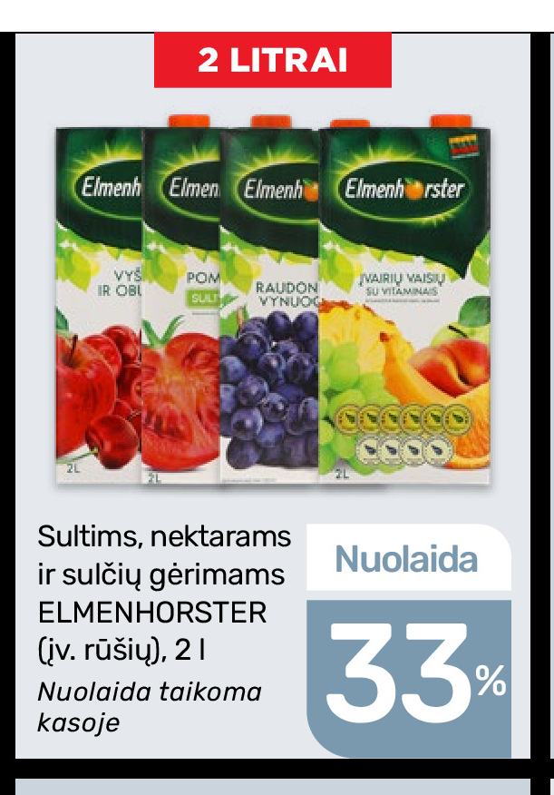 Sultims, nektarams ir sulčių gėrimams ELMENHORSTER, 2 l