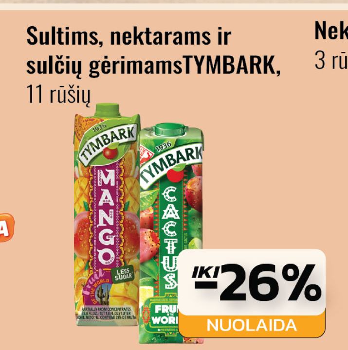 Sultims, nektarams ir sulčių gėrimams TYMBARK