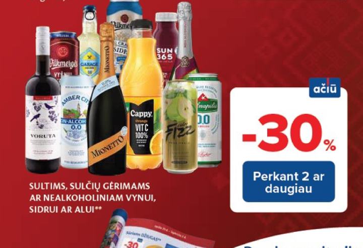 SULTIMS, SULČIŲ GĖRIMAMS AR NEALKOHOLINIAM VYNUI, SIDRUI AR ALUI