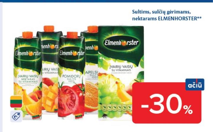 Sultims, sulčių gėrimams, nektarams ELMENHORSTER