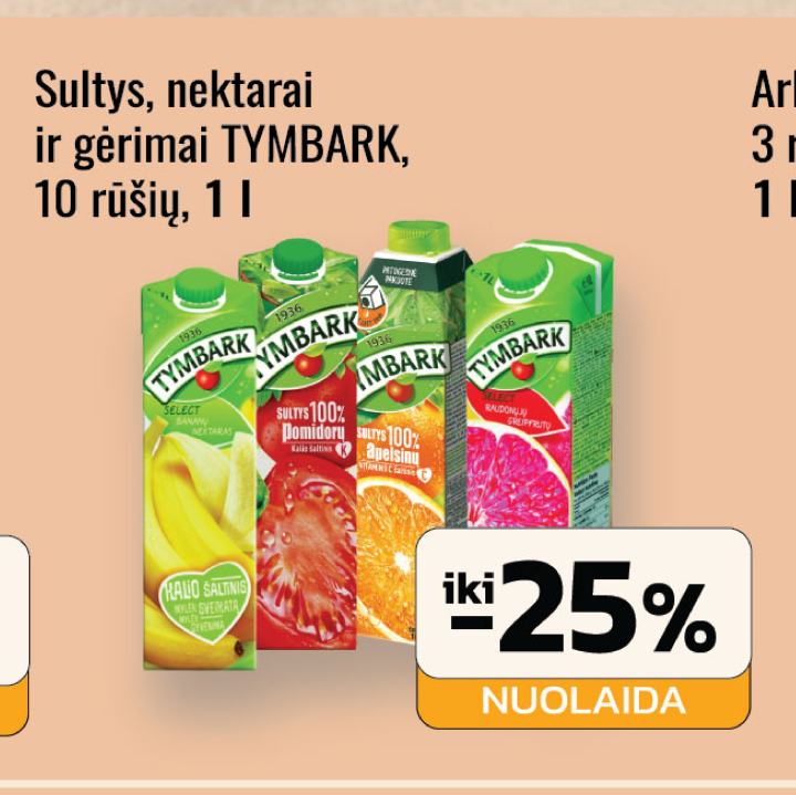 Sultys, nektarai ir gėrimai TYMBARK, 1 l