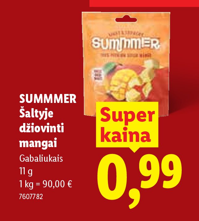 SUMMMER Šaltyje džiovinti mangai, 11 g
